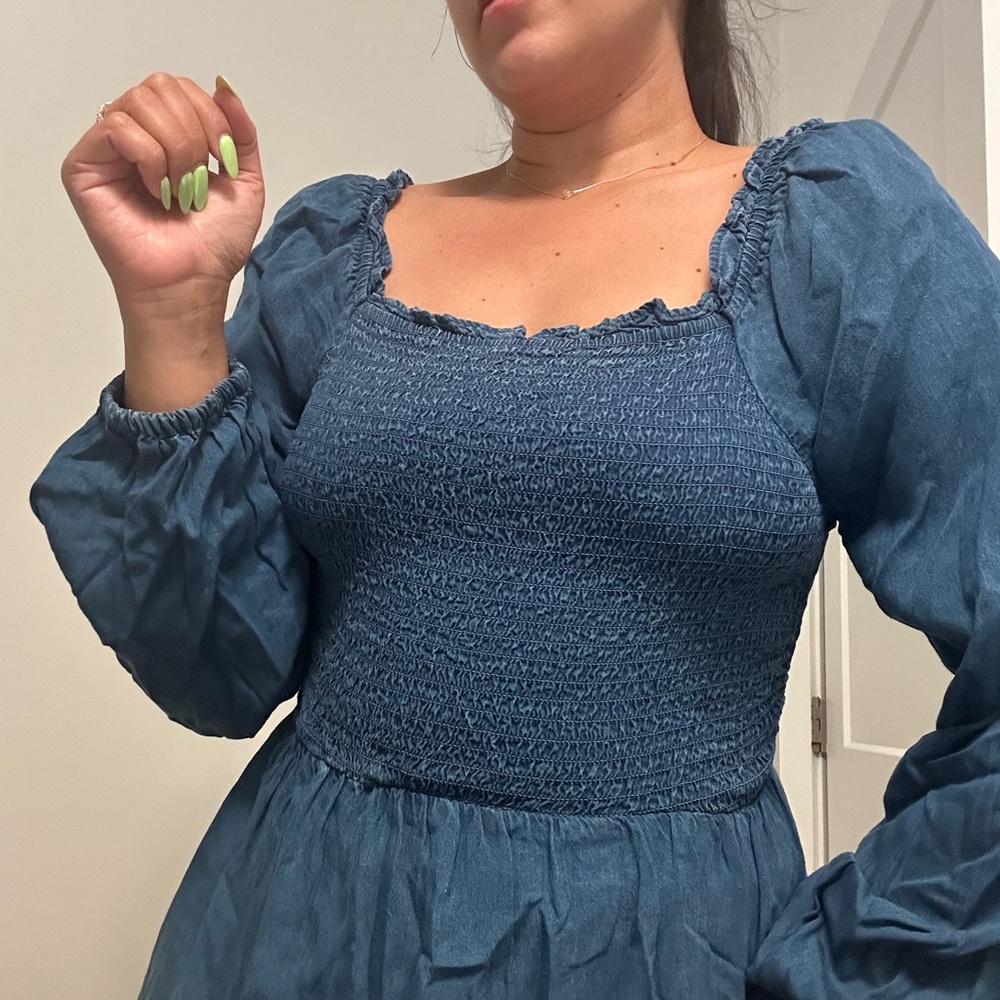 Old Navy Blue Smocked Top